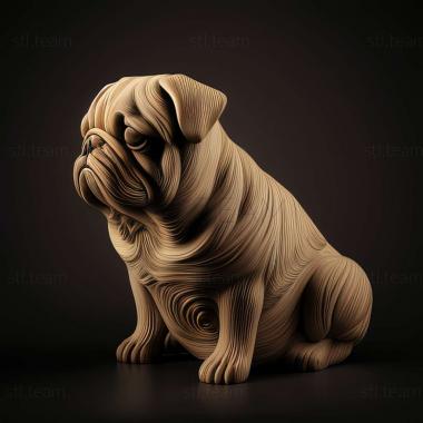 3D модель Собака мопс (STL)